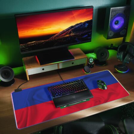 Rubber Gaming Led Mouse Pad Black RGB Desk Mat