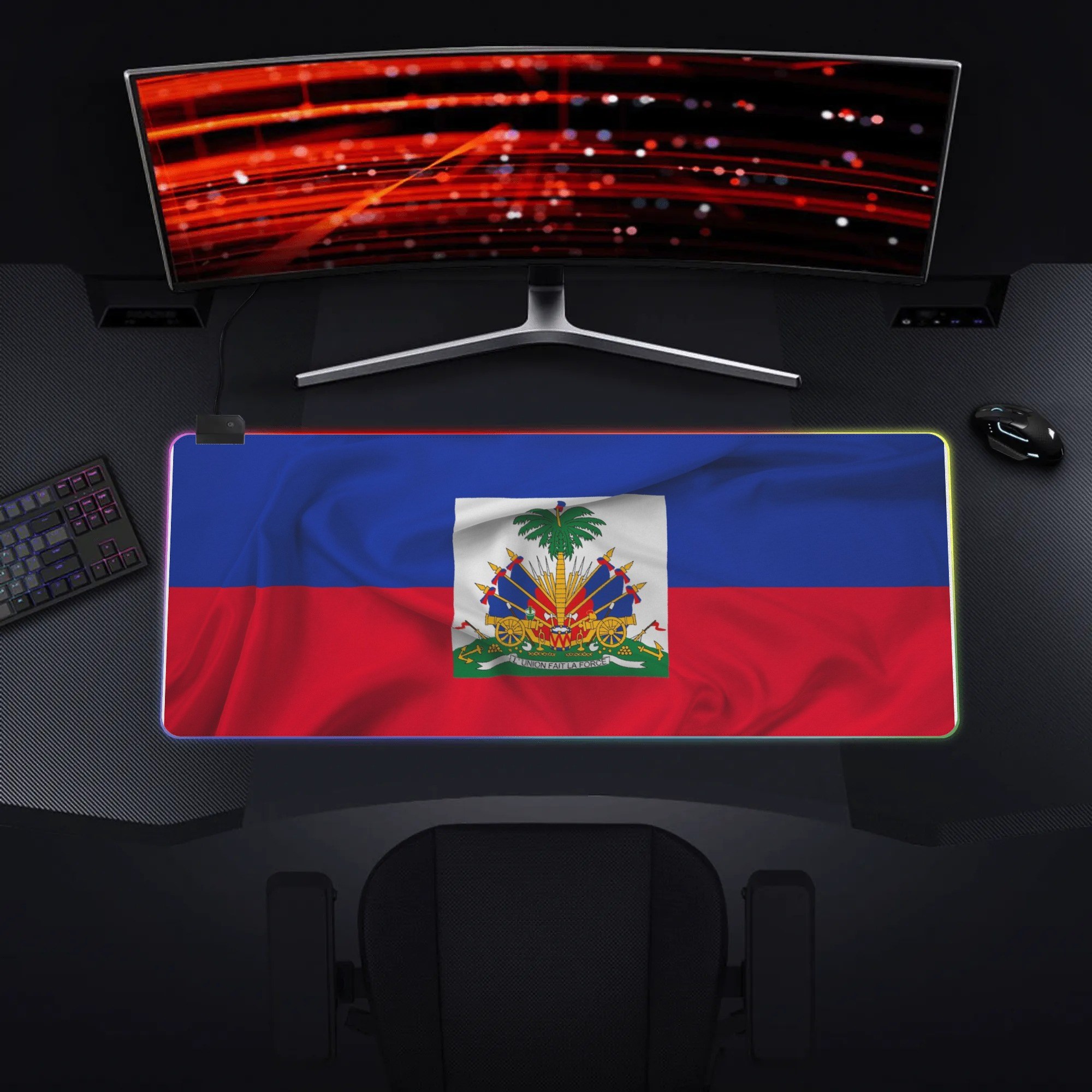 Rubber Gaming Led Mouse Pad Black RGB Desk Mat - Image 2