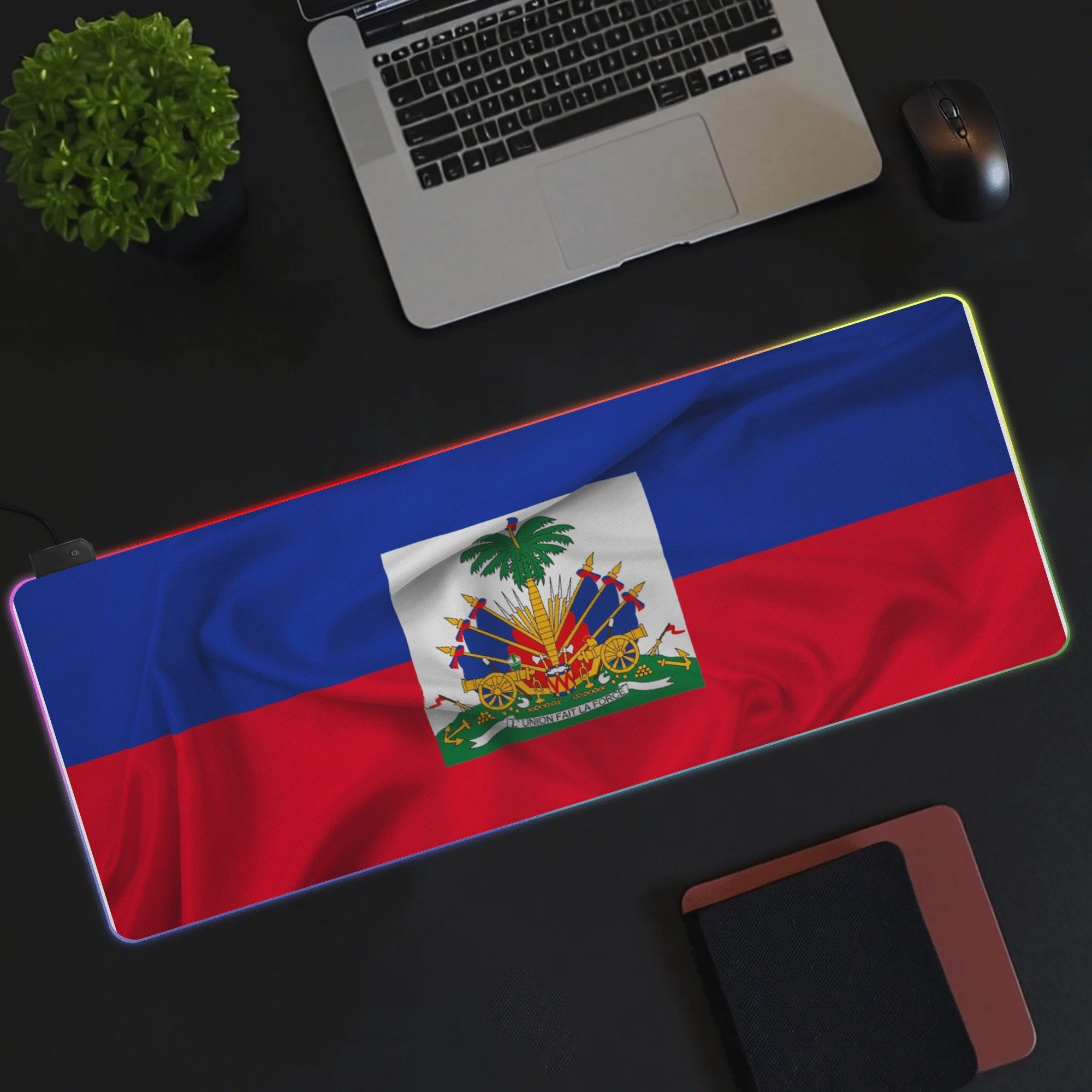 Rubber Gaming Led Mouse Pad Black RGB Desk Mat - Image 3