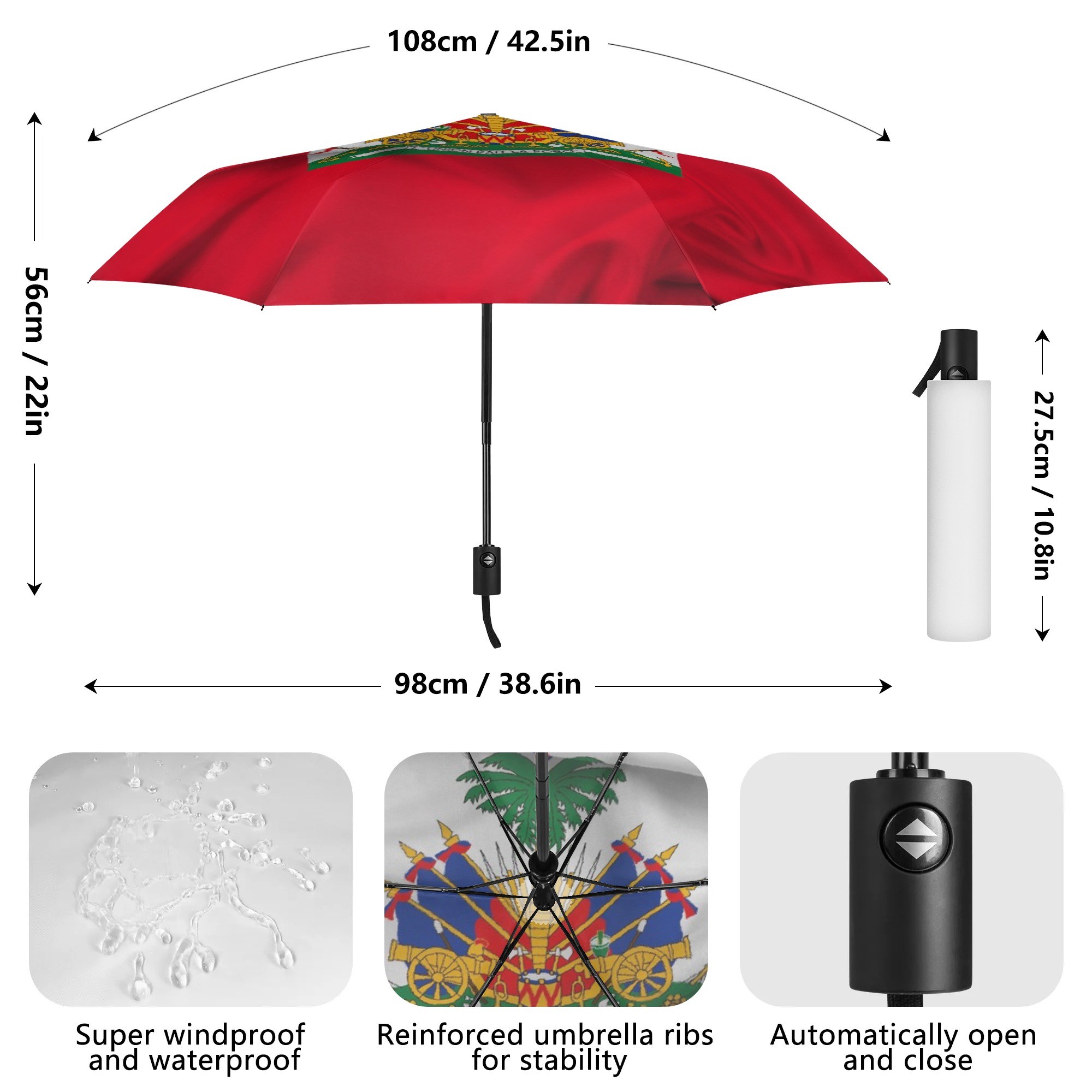 Lightweight Auto Open & Close Umbrella Printing Outside - Image 7